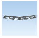 PANNELLO 1U ANGOLATO PER 24 RJ45U NERO