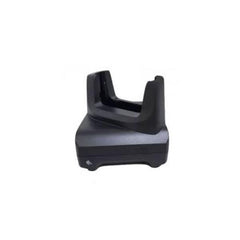 Single-slot charging cradle with USB communication for TC22 / TC27 devices. Power supply (PWR-BGA12V50W0WW), DC cable (CBL-DC-388A1-01), and AC line cord sold separately.