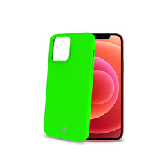 CROMO FLUO - Cover in morbido TPU con finitura soft touch colore verde fluo compatibile con Apple iPhone 13 Mini