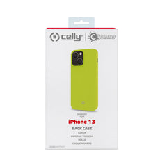 CROMO FLUO - Cover in morbido TPU con finitura soft touch colore giallo fluo compatibile con Apple iPhone 13