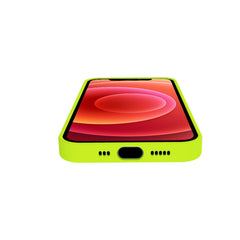 CROMO FLUO - Cover in morbido TPU con finitura soft touch colore giallo fluo compatibile con Apple iPhone 13