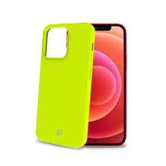 CROMO FLUO - Cover in morbido TPU con finitura soft touch colore giallo fluo compatibile con Apple iPhone 13 Pro