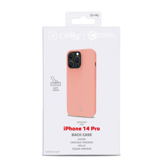 CROMO - Cover in morbido TPU con finitura soft touch colore rosa cipria compatibile con Apple iPhone 14 Pro