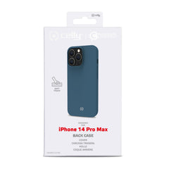 CROMO - Cover in morbido TPU con finitura soft touch colore blu compatibile con Apple iPhone 14 Pro Max