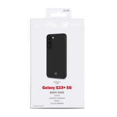 CROMO - Cover in morbido TPU con finitura soft touch colore nero compatibile con Samsung Galaxy S23+ 5G