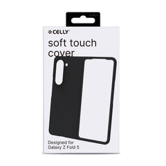 CROMO - Cover in morbido TPU con finitura soft touch colore nero compatibile con Samsung Galaxy Z Fold 5