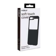CROMO - Cover in morbido TPU con finitura soft touch colore nero compatibile con Samsung Galaxy Z Flip 5
