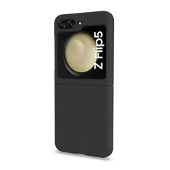 CROMO - Cover in morbido TPU con finitura soft touch colore nero compatibile con Samsung Galaxy Z Flip 5
