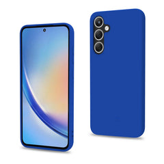 CROMO - Cover in morbido TPU con finitura soft touch colore blu compatibile con Samsung Galaxy A35 5G/ Galaxy A35 5G Enterprise Edition