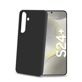 CROMO - Cover in morbido TPU con finitura soft touch colore nero compatibile con Samsung Galaxy S24+ 5G