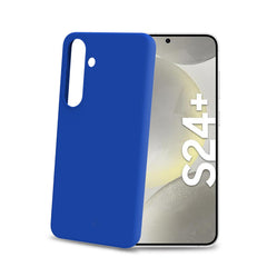 CROMO - Cover in morbido TPU con finitura soft touch colore blu compatibile con Samsung Galaxy S24+ 5G