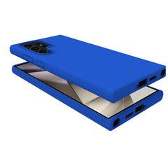 CROMO - Cover in morbido TPU con finitura soft touch colore blu compatibile con Samsung Galaxy S24 Ultra 5G/ Galaxy S24 Ultra 5G Enterprise Edition