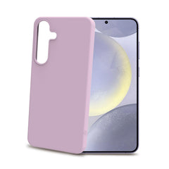 CROMO - Cover in morbido TPU con finitura soft touch colore rosa compatibile con Samsung Galaxy S25+ 5G