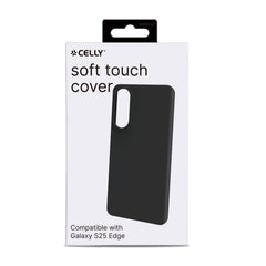 CROMO - Cover in morbido TPU con finitura soft touch colore nero compatibile con Samsung Galaxy S25 Edge