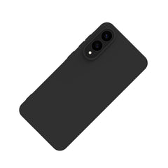 CROMO - Cover in morbido TPU con finitura soft touch colore nero compatibile con Samsung Galaxy S25 Edge
