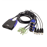 KVM USB VGA/Audio cablato 4-porte (0,9 m, 1,2 m)