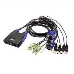 KVM USB VGA/Audio cablato 4-porte (0,9 m, 1,2 m)