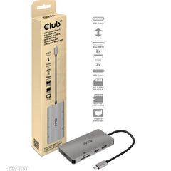 HUB USB 3.2 Gen 1 Type C 8-in-1 2xHDMI, 2xUSB-A, RJ45, SD/MicroSD e USB Type C (PD Charging)