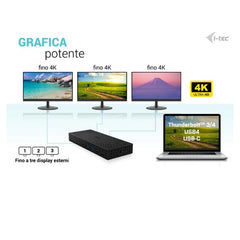Docking Universale USB3.0/USB-C/ TB - Triplo Monitor 4K (3 Monitor: 2xDP, 3xHDMI) + PD 100W con Alimentatore