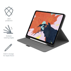Custodia TekView con porta Apple pencil per iPad Air 10.9" ('20/'22) e iPad Pro 11" ('22/'21/'20/'18) – Grigio/Nero