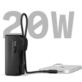 Cygnett Battery bank Thumboost 5K Powerbank con cavo integrato (NERO)