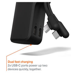 Cygnett Battery bank Thumboost 5K Powerbank con cavo integrato (NERO)