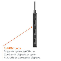 Unite 3in1 USB-C to Triple HDMI Hub