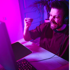 CYBERPAD - Tappetino per mouse da Gaming con luci RGB multicolore su tutti i bordi, morbido tessuto, base gommata con texture anti scivolo
