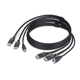 Cavo KVM con doppia porta DisplayPort e USB 5 Gbps da 1,8m, 4K 60 Hz, DP 1.2/USB 3.0 universalmente compatibile per switch KVM a doppio monitor