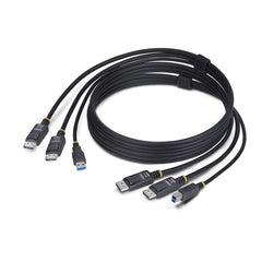 Cavo KVM con doppia porta DisplayPort e USB 5 Gbps da 1,8m, 4K 60 Hz, DP 1.2/USB 3.0 universalmente compatibile per switch KVM a doppio monitor