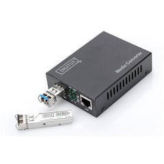 Convertidor de medios DIGITUS, SFP 10/100 / 1000Base-T a SFP Open Slot, Incl. PSU sin módulo SFP Media converter