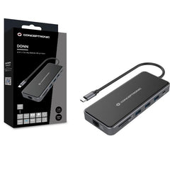 DOCKING STATION 12-in-1 USB 3.2 GEN.1 - 2x HDMI, VGA, USB-C Data, 2x USB-A 3.0, USB-A 2.0, SD, TF/MicroSD, Audio, GbE LAN, 100W USB PD
