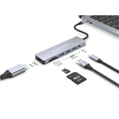 DOCKING STATION 7-IN-1 USB 3.2 GEN 1 - HDMI, USB-A 3.0 x 3, SD, TF/MicroSD, 100W USB PD