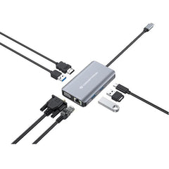 DOCKING STATION 7-IN-1 USB 3.2 GEN.1 - HDMI, VGA, GbE LAN, 3x USB-A 3.0, 100W USB PD