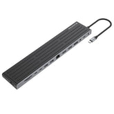 DOCKING STATION 14-in-1 USB 3.2 Gen 1, 2x HDMI, DP, GbE LAN, 3x USB-A 5Gbps, 2x USB-C 5Gbps, SD, TF/MicroSD, cuffie da 3,5 mm, slot di sicurezza, 100W USB PD
