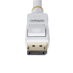 Cavo DisplayPort 1.2 certificato VESA bianco da 1,8 m, 4K 60 Hz, 21,6 Gbps, connettori DP a scatto,