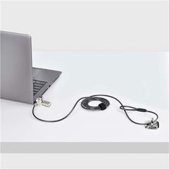 Cavo di Sicurezza per Notebook a duplice accesso da 2m, con chiave identica e a combinazione per dispositivi K-Slot, cavo d'acciaio antifurto per laptop