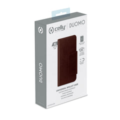 DUOMO - Custodia a libro con chiusura magnetica, slot porta carte colore marrone compatibile con gli smartphone fino a 5.8" dimensione display