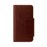 DUOMO - Custodia a libro con chiusura magnetica, slot porta carte colore marrone compatibile con gli smartphone fino a 6.5" dimensione display