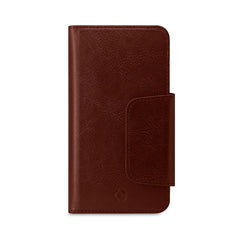 DUOMO - Custodia a libro con chiusura magnetica, slot porta carte colore marrone compatibile con gli smartphone fino a 6.5" dimensione display