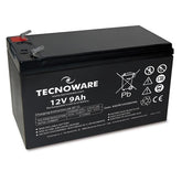 POWER BATTERY TECNOWARE 12V 9AH FASTON 6,3 MM LONG LIFE (24 Mesi di Garanzia)