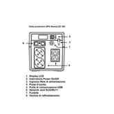 LINE INTERACTIVE CON DISPLAY LCD E USB 1600 VA 600 W 2 IEC + 2 SHUKO