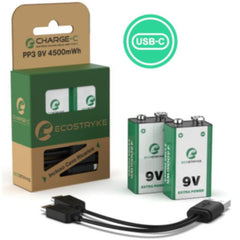 BATTERIE ECO-FRIENDLY RICARICABILI PP3 9V 2pz ECOSTRYKE