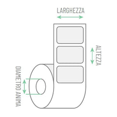24 ROTOLI ETICHETTA TERMICA MM 100 X 72 MT