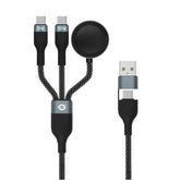 CAVO DATI CON RICARICA RAPIDA 3-in-1 da 100W, 1,5m, USB-C, 5A, E-Mark (caricatore Apple Watch)