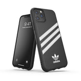 ADIDAS ORIGINALS - Cover SAMBA in TPU+Poliuretano con bordi rialzati di colore nero con strisce bianche compatibile con Apple iPhone 12 Mini