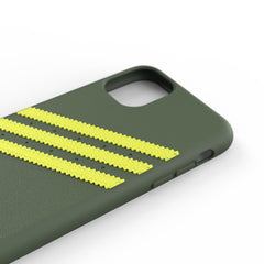 ADIDAS ORIGINALS - Cover SAMBA in TPU+Poliuretano con bordi rialzati di colore verde con strisce gialle compatibile con Apple iPhone 12 Mini