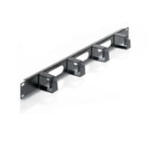 F9030N - Pannello passapermute 1U - 4 anelli corti - NERO