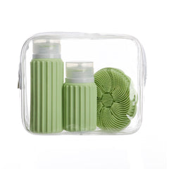 MUITOMAS - Kit flaconcini da viaggio e spazzola viso verde salvia