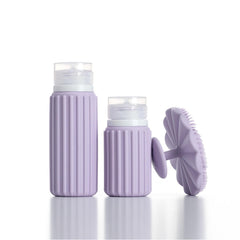 MUITOMAS - Kit flaconcini da viaggio e spazzola viso lilla